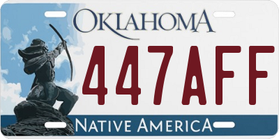 OK license plate 447AFF