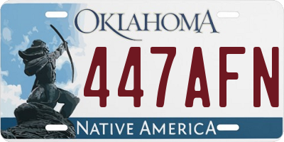 OK license plate 447AFN