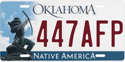 OK license plate 447AFP