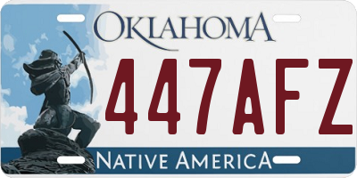 OK license plate 447AFZ