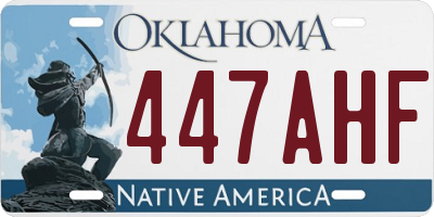 OK license plate 447AHF