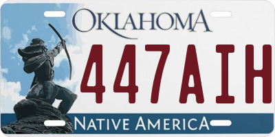 OK license plate 447AIH
