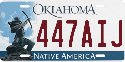 OK license plate 447AIJ