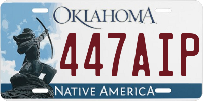 OK license plate 447AIP