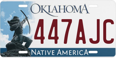 OK license plate 447AJC