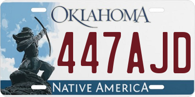 OK license plate 447AJD
