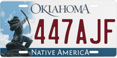 OK license plate 447AJF