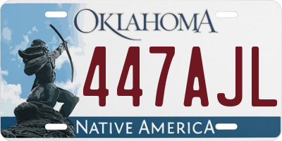 OK license plate 447AJL