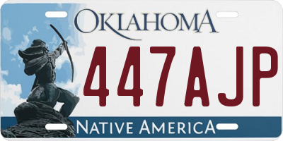 OK license plate 447AJP