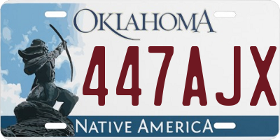 OK license plate 447AJX
