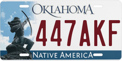 OK license plate 447AKF