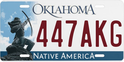 OK license plate 447AKG