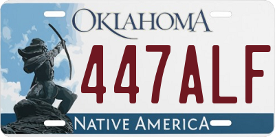 OK license plate 447ALF