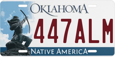 OK license plate 447ALM
