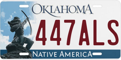 OK license plate 447ALS