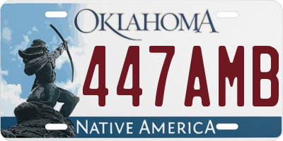 OK license plate 447AMB