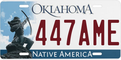 OK license plate 447AME