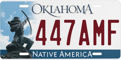 OK license plate 447AMF