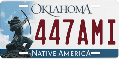 OK license plate 447AMI