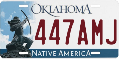 OK license plate 447AMJ