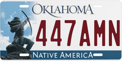 OK license plate 447AMN