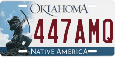 OK license plate 447AMQ