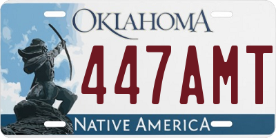 OK license plate 447AMT
