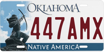 OK license plate 447AMX