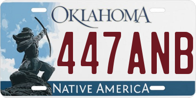 OK license plate 447ANB