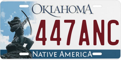 OK license plate 447ANC