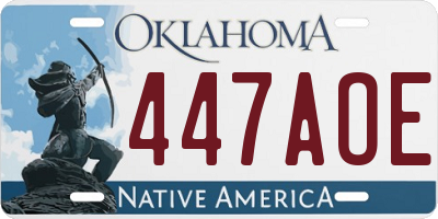 OK license plate 447AOE