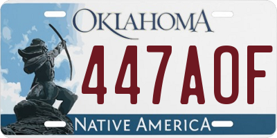 OK license plate 447AOF