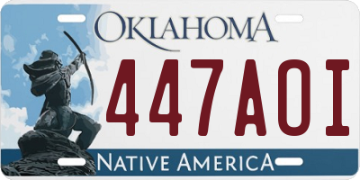 OK license plate 447AOI