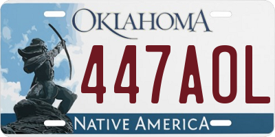 OK license plate 447AOL