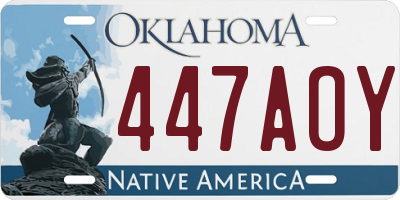 OK license plate 447AOY