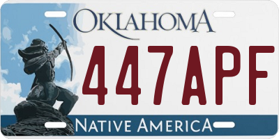OK license plate 447APF