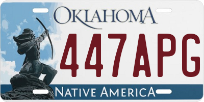 OK license plate 447APG