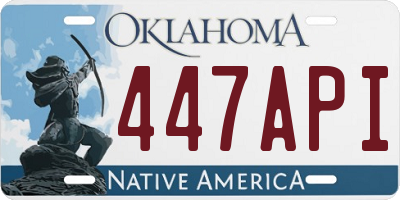OK license plate 447API