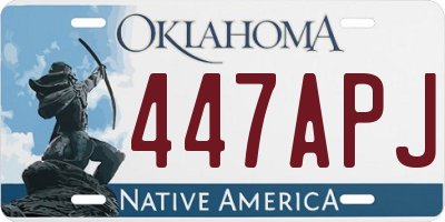 OK license plate 447APJ