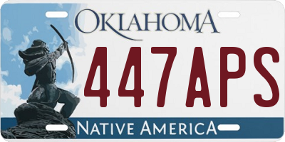 OK license plate 447APS