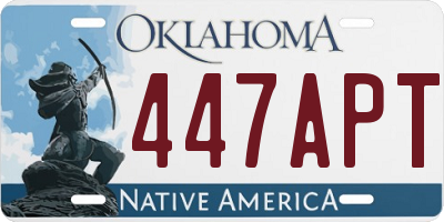 OK license plate 447APT