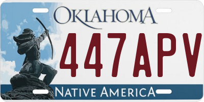 OK license plate 447APV