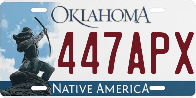 OK license plate 447APX