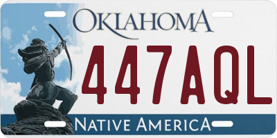 OK license plate 447AQL