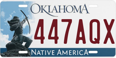 OK license plate 447AQX