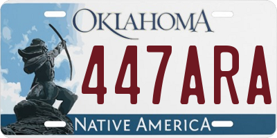 OK license plate 447ARA