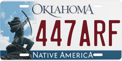 OK license plate 447ARF
