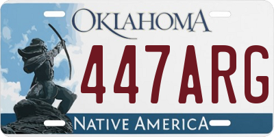 OK license plate 447ARG