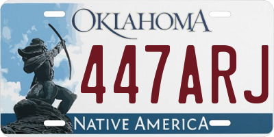 OK license plate 447ARJ