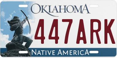 OK license plate 447ARK